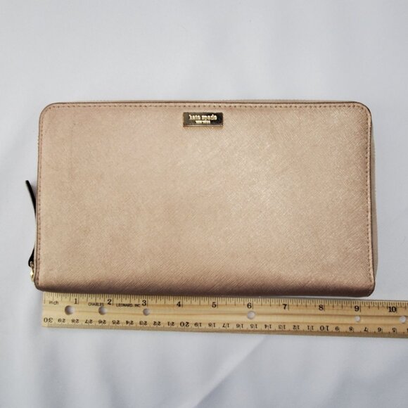 Kate Spade New York Newbury Lane Neda Rose Gold Zip-Around Wallet - Picture 11 of 14
